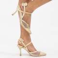 Gold closed mesh 5cm heel sling back hazar