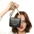 Black convenient leather chain holder wallet she's