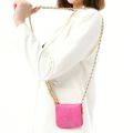 Pink convenient leather chain holder wallet she's