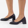 Black 5.5cm comfy block heel court shoe martha
