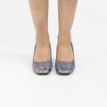 Pewter comfy 5cm heel pointy court shoe delilah