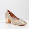 Champagne comfy 5cm heel pointy court shoe delilah