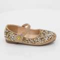 Gold glitter girls dress pump kadena