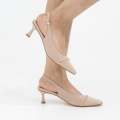 Nude 5.5cm heel sling back with chain detail galaxy