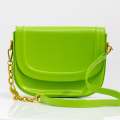 Green faux leather saddle bag quentin