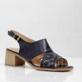Black 4.5cm block heel pu sandal fleta