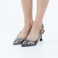 Beige 7.5cm heel stone print pat open waist sling back kalina