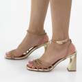 Gold diamante strappy sandal on a 8cm heel darsha