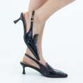 Black moc PAT sling back on a 6cm heel matilda