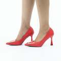 Red 9cm heel croc court  with gold sqr trim ressie