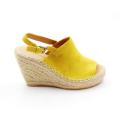 Amber mustard suede wedge sandals - 3