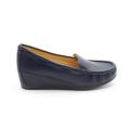 Kisha faux leather loafer wedge navy - 7