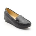Kisha faux leather loafer wedge black - 5