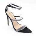 Salma diamante-embellished stiletto sandals black - 3