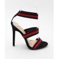 wendy black and red striped synthetic sandals - 4