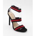 wendy black and red striped synthetic sandals - 4