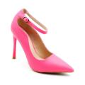 Arabella sleek ankle strap stiletto heel court shoes neon pink - 4