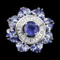 Top Rich Blue Violet Tanzanite 925 Sterling Silver Ring 7.5