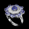 Top Rich Blue Violet Tanzanite 925 Sterling Silver Ring 7.5