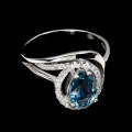 Pear 9x6mm Top London Blue Topaz 925 Sterling Silver Ring Sz 7
