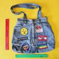 Recycled Denim Big bag with patches