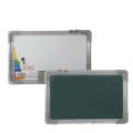 Dry Erase Dual Sided White Board and Chalk Board, 45 X 35cm Small Whiteboard with Protective Frame