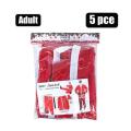 Christmas Red Santa Clause Suit Dress Up Costume 5 Piece