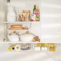 2 Pack - White Hanging Under Shelf Basket, Under Cabinet Storage Basket - 39x27x13cm