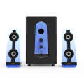 Blue LED Ambience 2.1CH Multimedia Bluetooth Unique See-through Speaker Design. 30W RMS