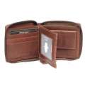 Johnny Black Bavaria Zip Around Leather Wallet - RFID | Brown