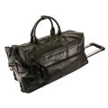 Adpel Navigator Leather Weekender Trolley Travel Duffel Bag | Black