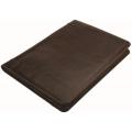 Adpel A4 Dakota Leather Zip Around Folder | Brown