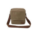 Escape Classic Canvas Utility Crossbody Bag | Light Brown with Brown Trim