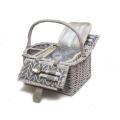 Yuppie Gift Baskets Romance Picnic Basket (2 Persons) | Grey Washed Wicker