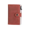 EaziCard Genuine Leather Saddle RFID Wallet | Red/Silver