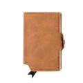 EaziCard RFID PU Leather Vintage Pattern Wallet | Brown/Silver