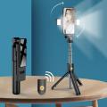 Handheld Gimbal Stabilizer Anti-Shake Selfie Stick Bluetooth Remote Control Tripod With LED Light