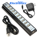 10 Ports USB HUB 480Mbps Hi-Speed 2.0 10 Ports Extension Adapter Cable For Keyboard PC Laptop