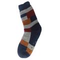 Fuzzy Comfy Mens Geometric Socks - Men / Blue and Grey
