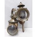 An authentic nautical brass lantern and electric wall light