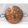 An incredible and extremely rare large Victorian (1800's) double brass-handle copper egg poacher
