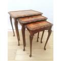 A fabulous set of three vintage Oak nesting tables