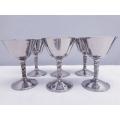 A lovely set of six Italian FB Rogers decorative silver plated goblets