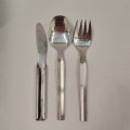 An awesome vintage (c1970's) stainless steel SADF Army "Pik Stel" set/ cutlery set
