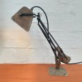 An extremely rare antique British made Hadrill Horstmann "Pluslight" roller table lamp with magni...