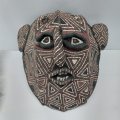 A traditional North Zimbabwean/ Zambian canvas hand painted tribal ceremonial mask