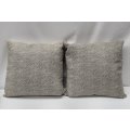 Two awesome large (55cm x 55cm) white and black speckled scatter cushions