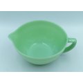 A rare antique (c1950) mid-century USA made Fire King green milk glass (Jadeite) mixing jug