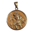 A large 9ct Gold St Christopher pendant