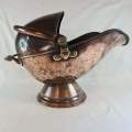 Antique forged brass & copper coal scuttle